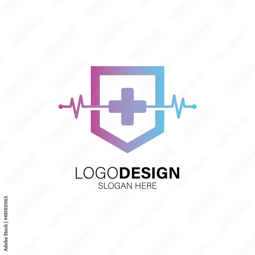 Obraz premium Shield for healthcare and medical logo design
