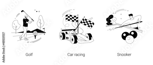 Professional sport abstract concept vector illustrations.