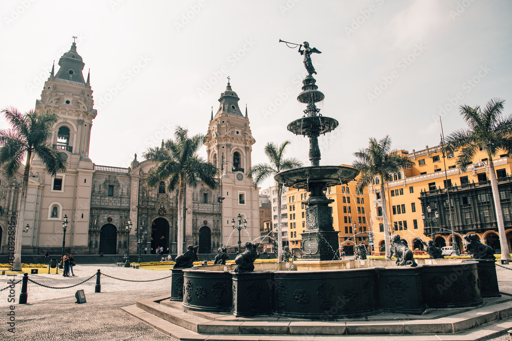 Square in the center of Lima in Peru