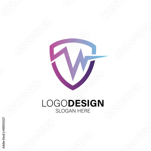 Shield and heartbeat for healthcare and medical logo design