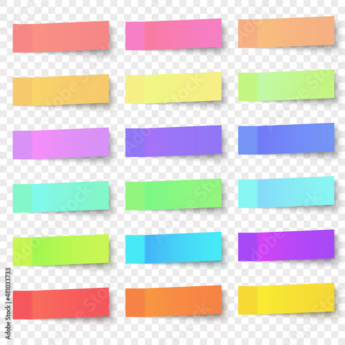 Set of colorfull stickers on transparent background. Vector