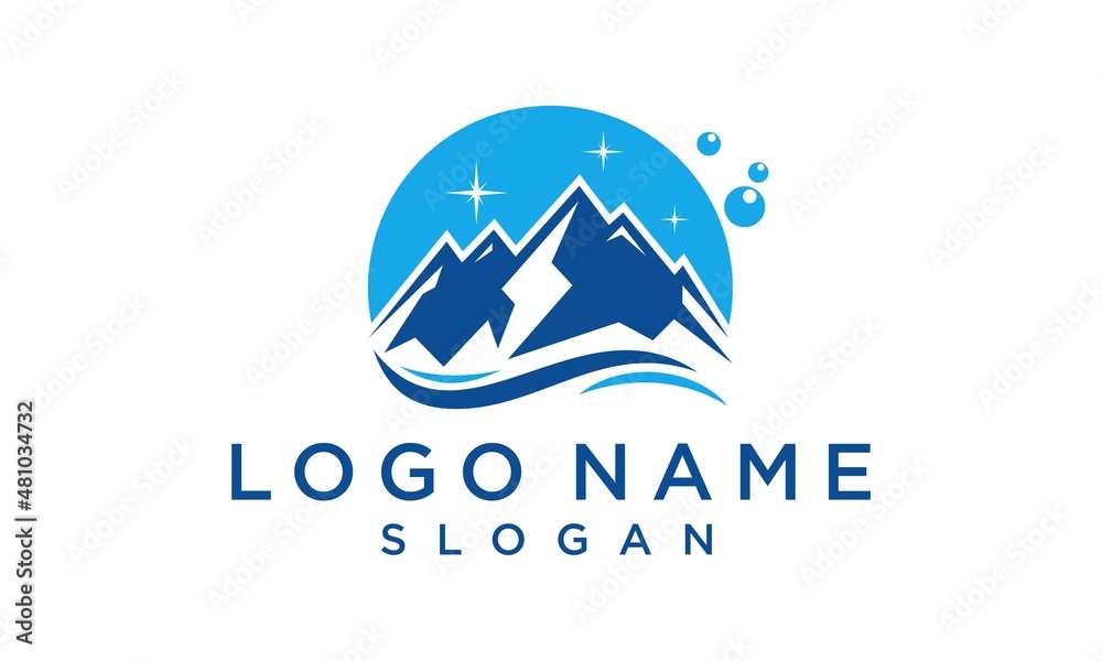 illustration vector graphic of clean mountain and wave illustration vector graphic of clean mountain and wave