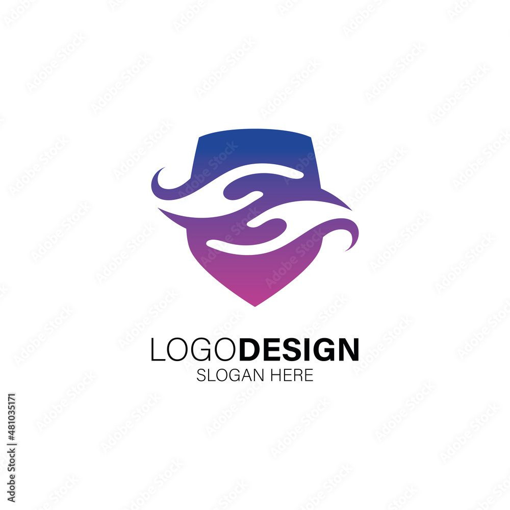 Fototapeta premium Shield for secure and business logo design