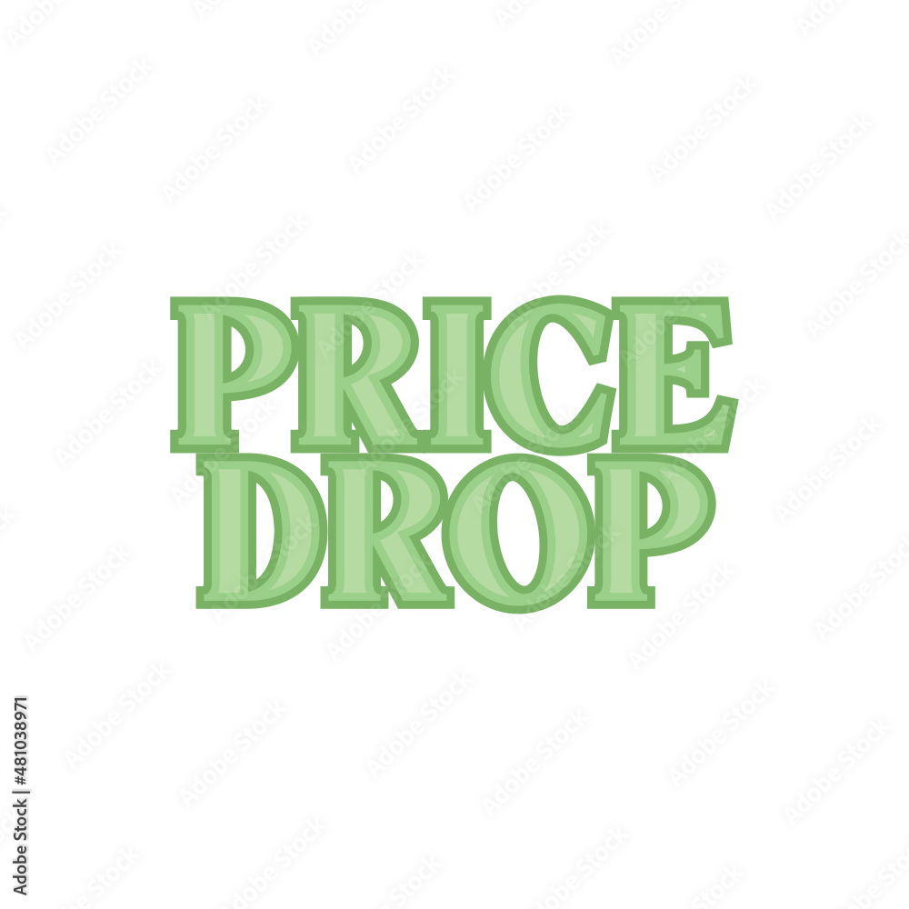 Price Drop Text, Discount Text, Sales and Clearance, Online Sale, Business Price Drop, Vector Illustration Background