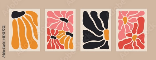 Stampa su tela Abstract floral posters