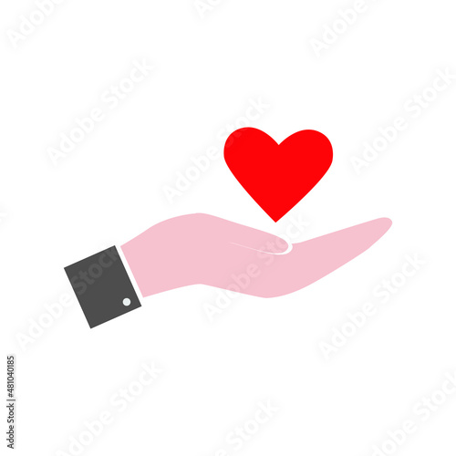 hands holding heart art vector on white background