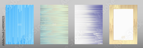 Modern cover design set. Premium creative dynamic line background in luxury blue, silver, very peri color. Stripe pattern formal premium vector layout for business certificate, catalog, menu template.