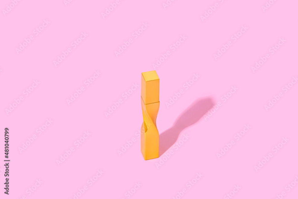 Gold mascara on pink background. Minimal make up artist beauty concept. Copy space
Gold mascara on pink background. Minimal make up artist beauty concept. Copy space