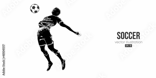 football soccer player man in action isolated white background. Vector illustration