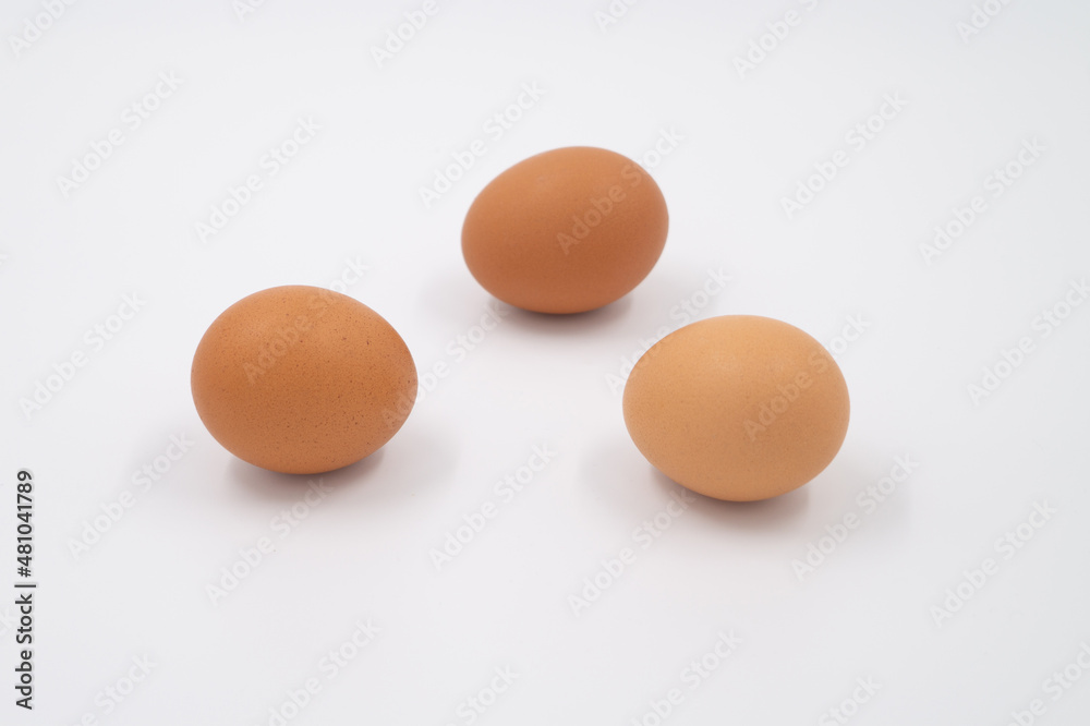 The three little eggs. Fresh eggs ready for cooking. The three little eggs. Fresh eggs ready for cooking.