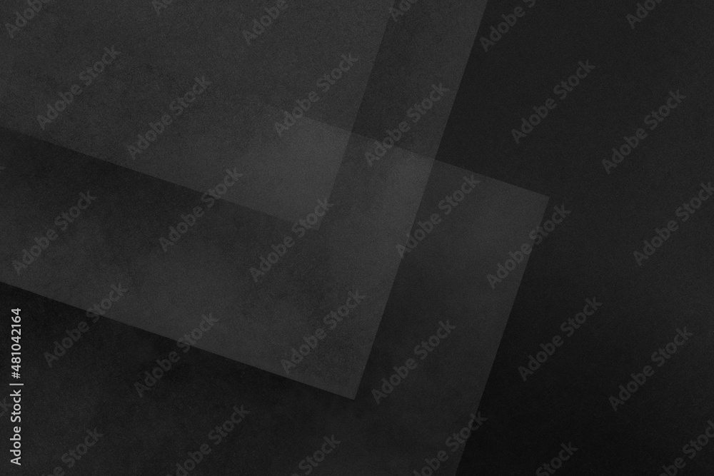 abstract black background, dark geometric modern art design in industrial black, gray paper squares - obrazy, fototapety, plakaty 