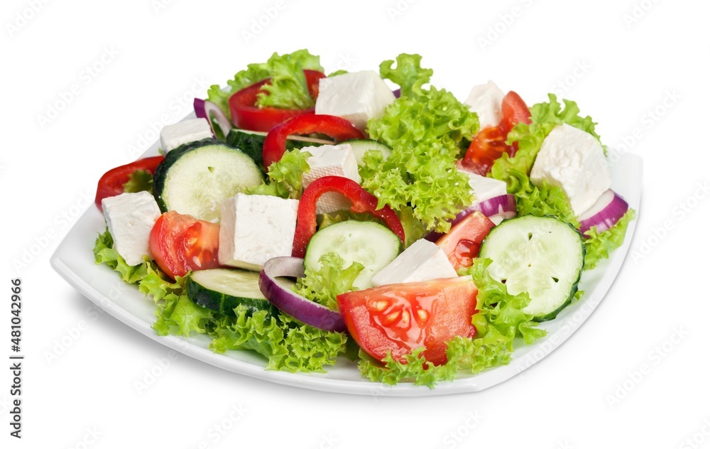 Fresh vegetable salad with cheese Fresh vegetable salad with cheese
