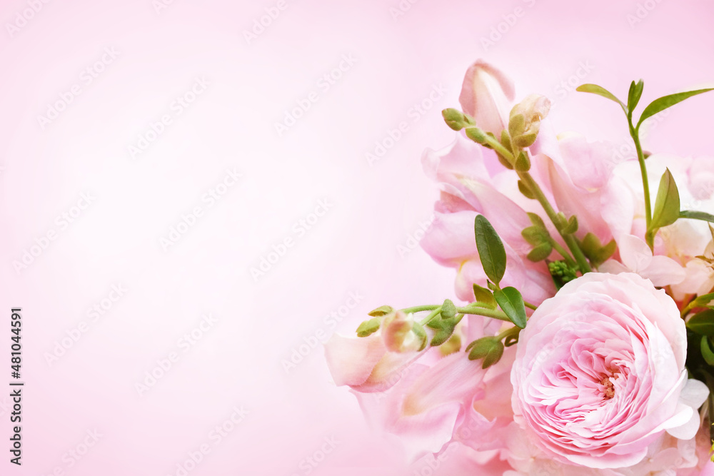 Soft Light Pink Floral Background Flowers Stock Photo 1064734298