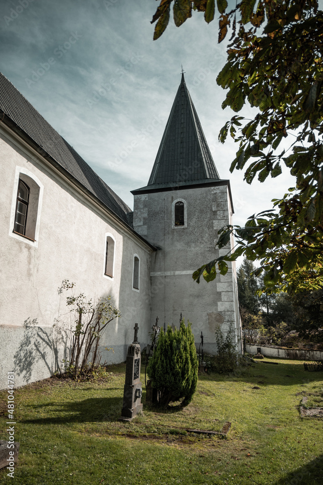 Church in Nicov, the highest located romanesque church in Czech republic