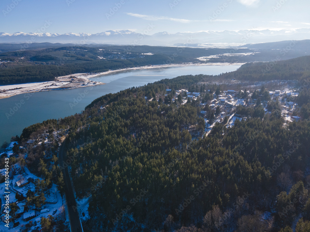 Aerial view of Iskar Reservoir, Bulgaria