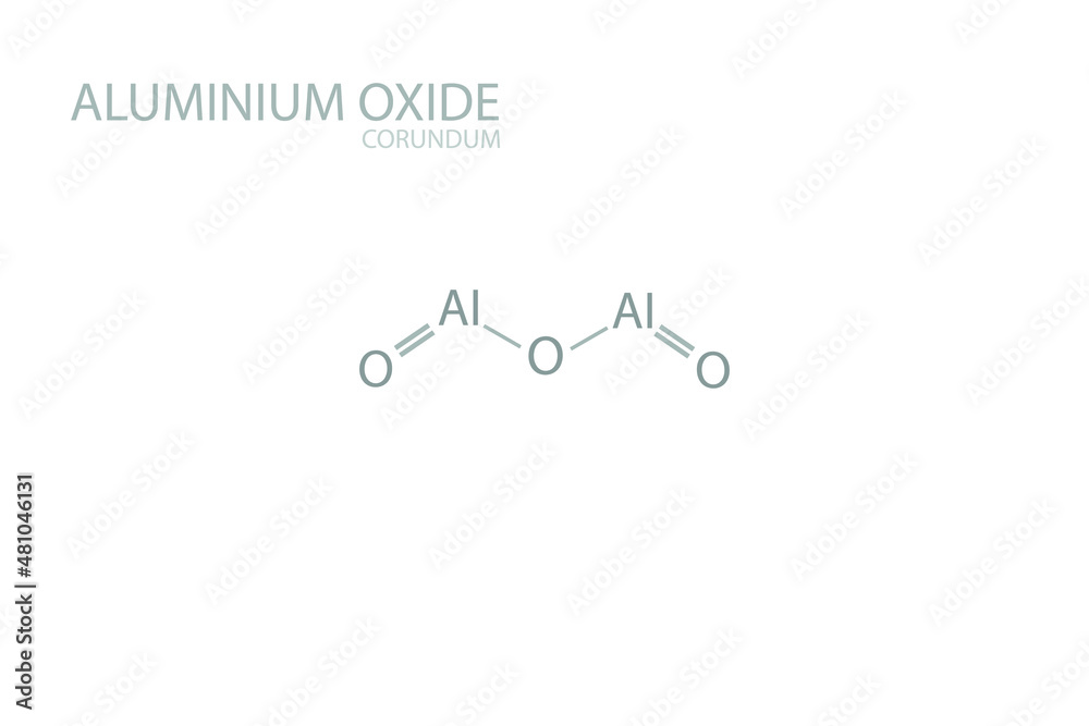 Alumium oxide (corundum) molecular skeletal chemical formula. Alumium oxide (corundum) molecular skeletal chemical formula.