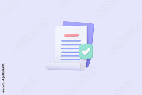 White clipboard task management todo check list, efficient work on project plan, fast progress, level up concept, assignment and exam, productivity solution icon. 3d vector render on White background photo