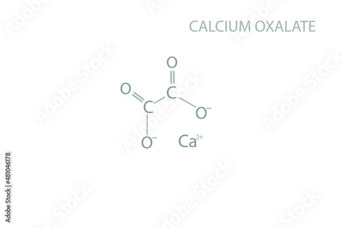 Calcium oxalate molecular skeletal chemical formula.	