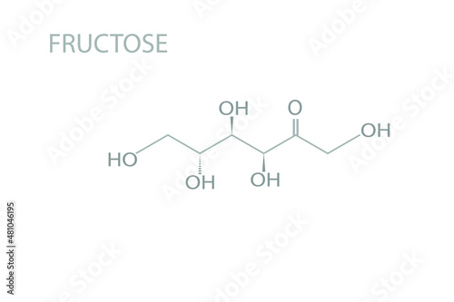 Fructose molecular skeletal chemical formula.	
