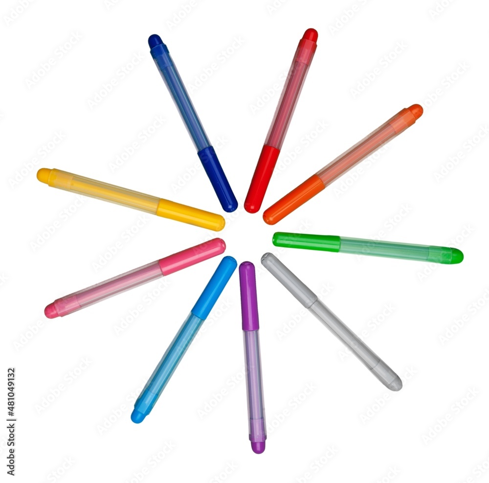 Many different colorful marker set