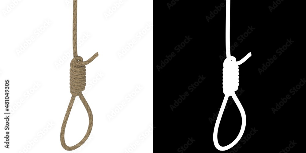 Φωτογραφία 3D rendering illustration of a hangman knot