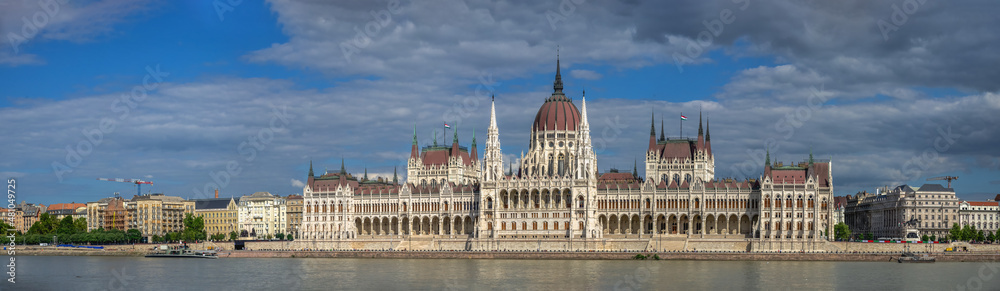 Danube river and Parliament building in Budapest, Hungary