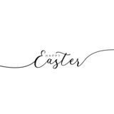 Happy Easter. Banner with lettering	