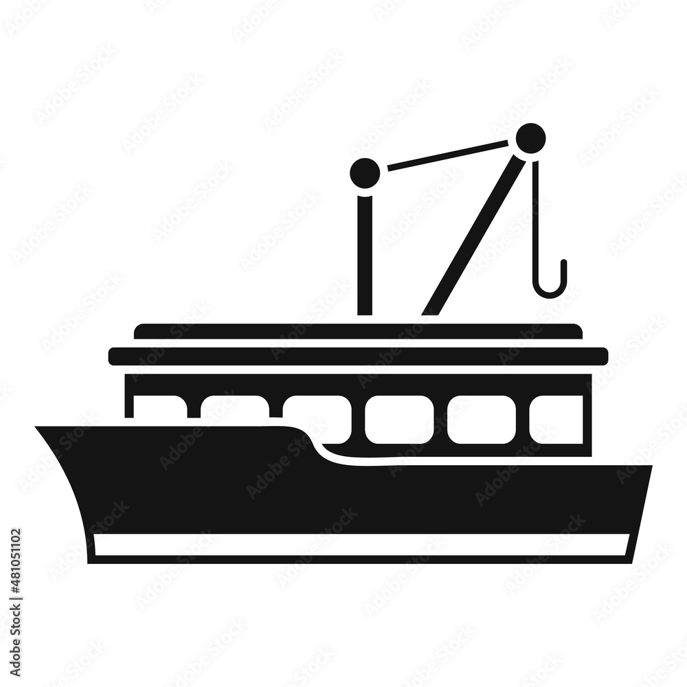 Fishery boat icon simple vector. Fish ship