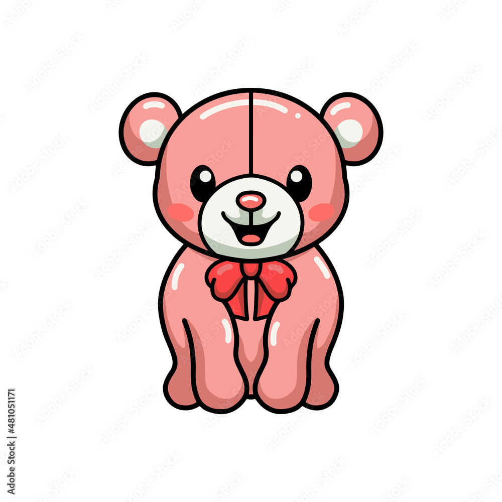 Cute teddy bear cartoon posing Cute teddy bear cartoon posing