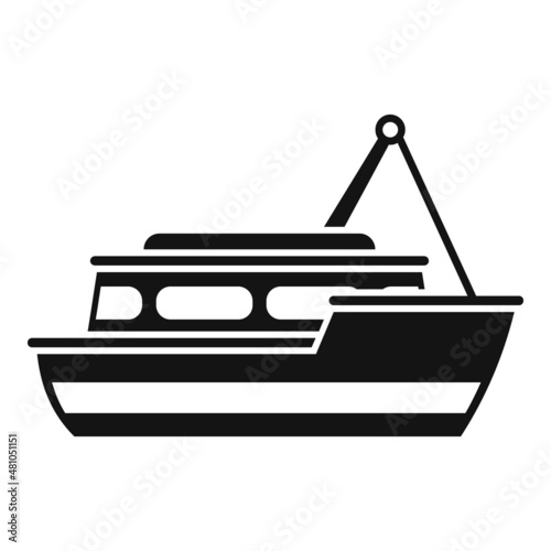 Seafood fish boat icon simple vector. Sea ship