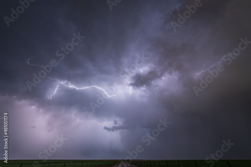 Lightning strikes after a big storm moves through eastern Colorado 