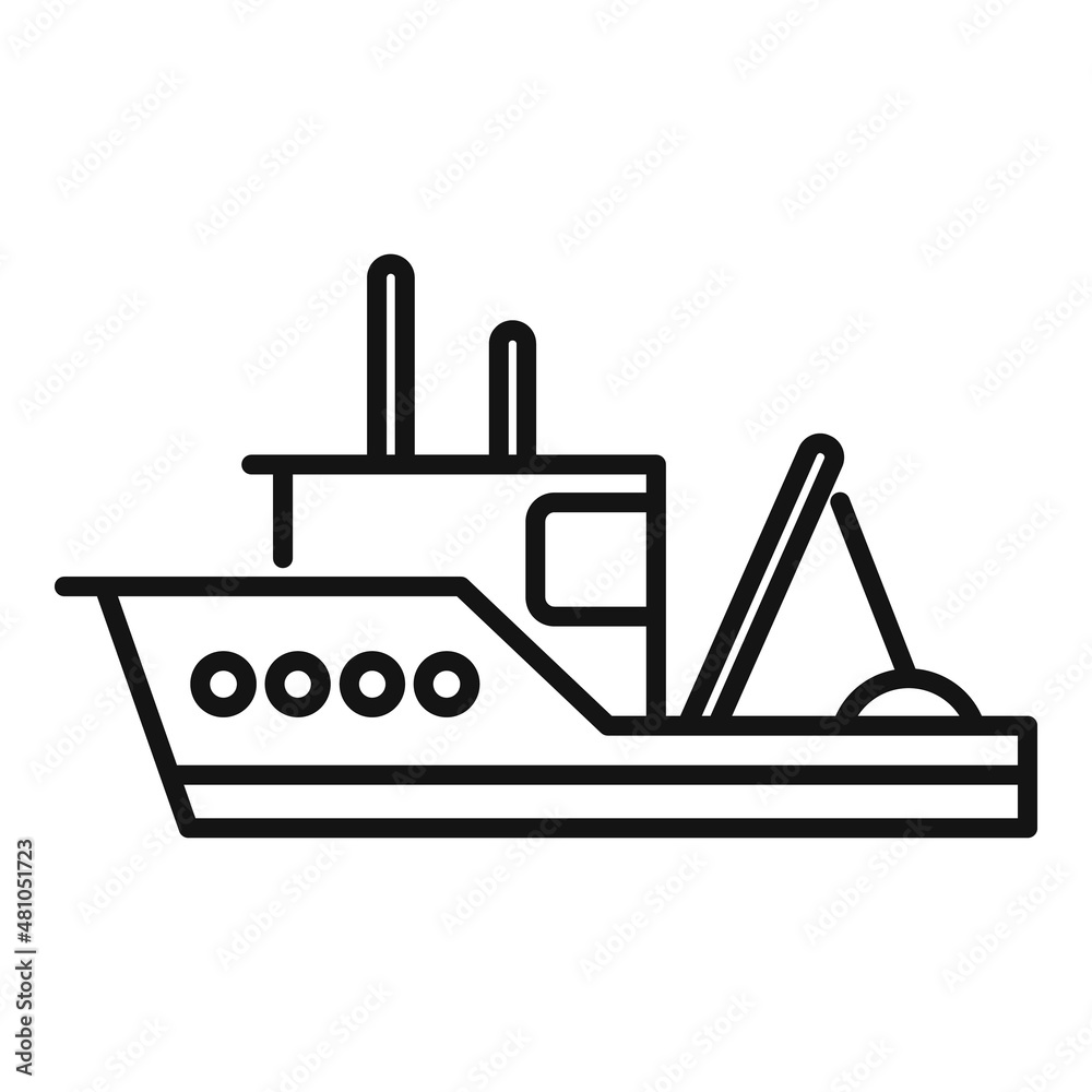 Catch fish boat icon outline vector. Sea ship Catch fish boat icon outline vector. Sea ship