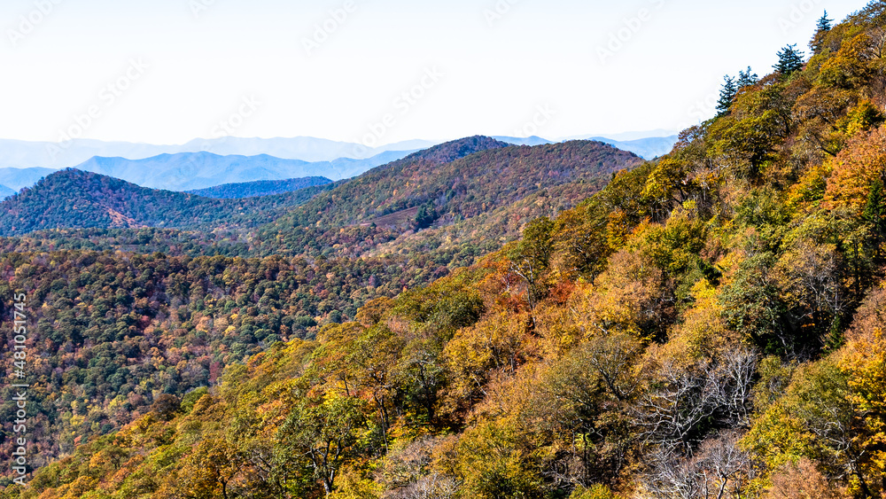 Autumn in the Appalachian Mountains Viewed Along the Blue Ridge Parkway