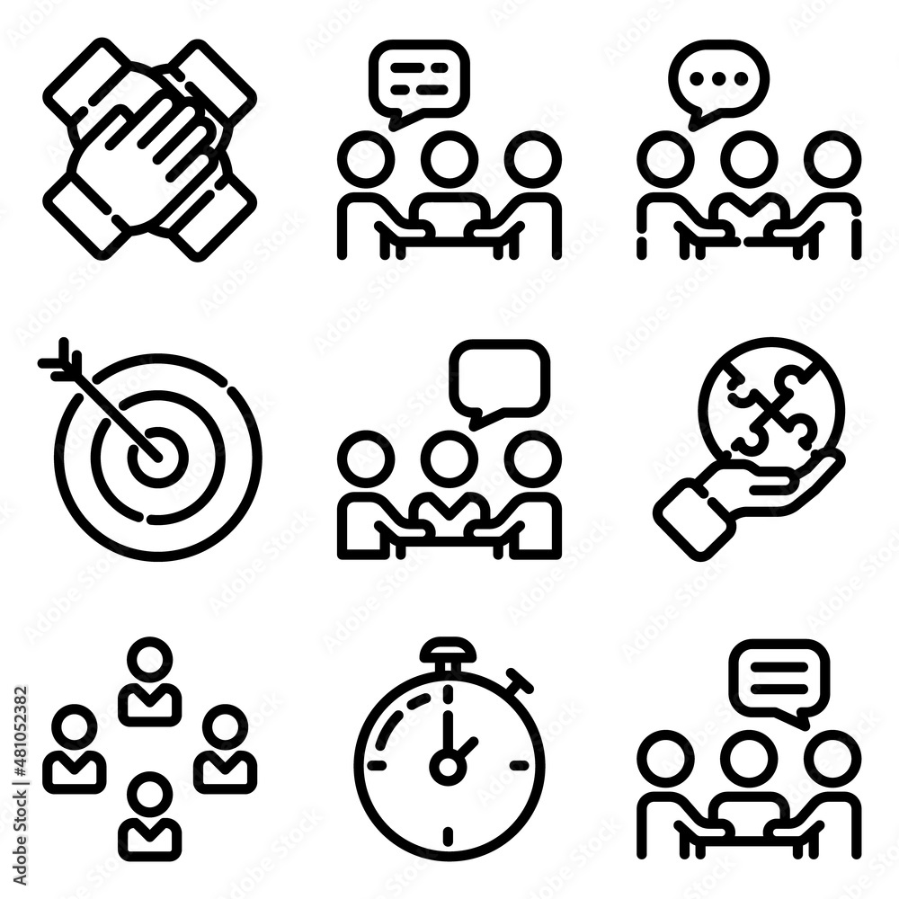 Business Flat Icon Set Isolated On White Background Business Flat Icon Set Isolated On White Background