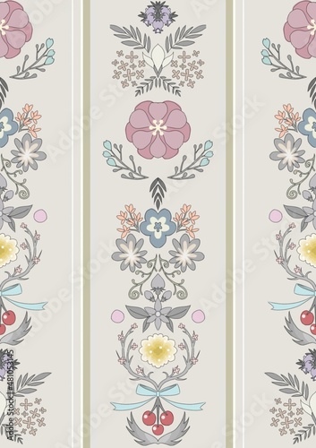 It is a wallpaper pattern illustration of a floral pattern.