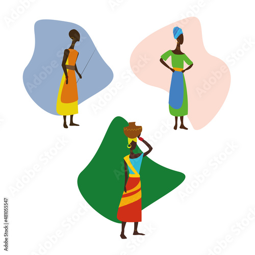 Set of african women from Tanzania