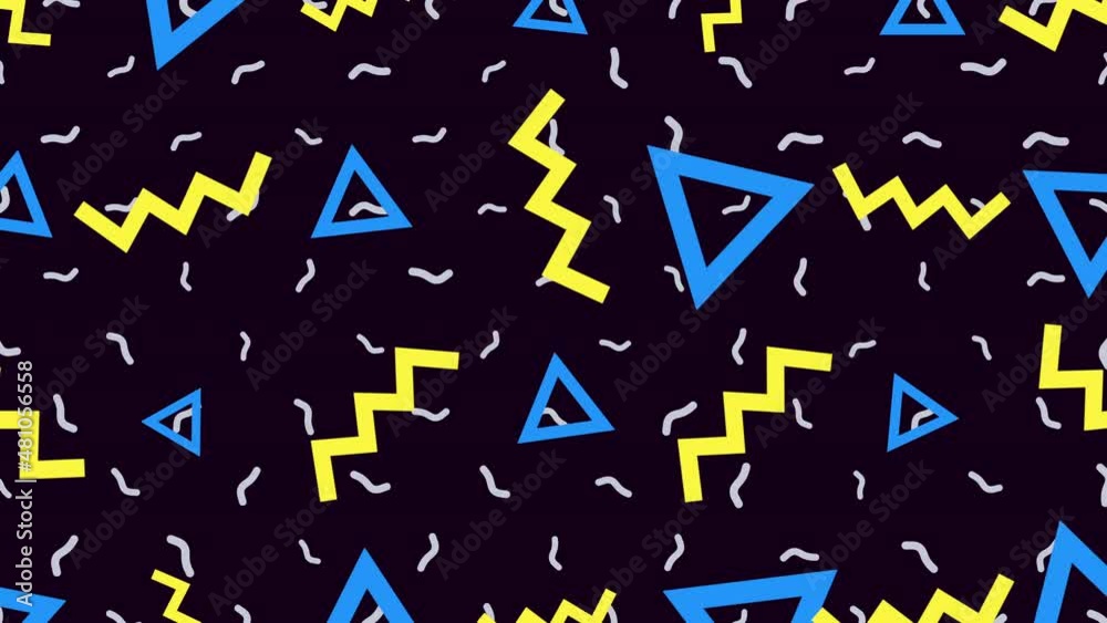 Big colorful geometric shapes in 80s style, abstract business, corporate and retro style background