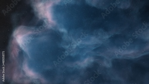Space background with realistic nebula and shining stars. Colorful cosmos with stardust and milky way. Magic color galaxy. Infinite universe and starry night. 3d render   © ANDREI