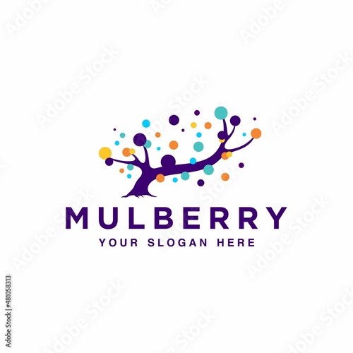 mulberry fruit vector design logo