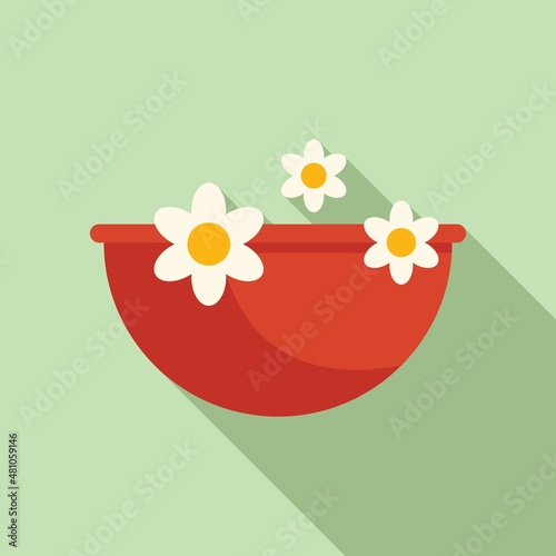 Flower foot bath icon flat vector. Water spa