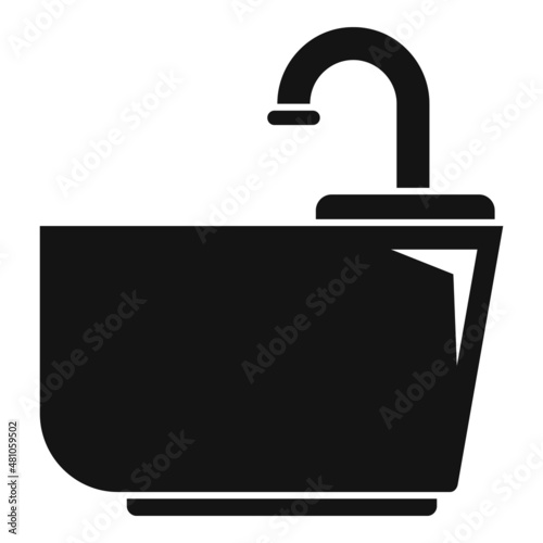 Water tap foot bath icon simple vector. Feet spa