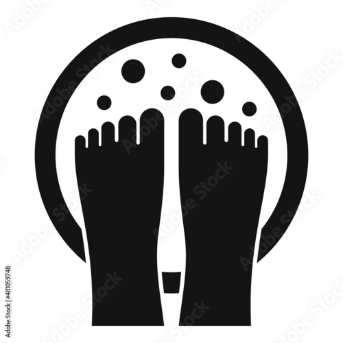 Home foot bath icon simple vector. Spa feet