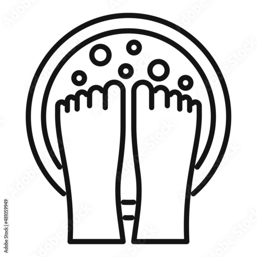Beauty foot bath icon outline vector. Water spa