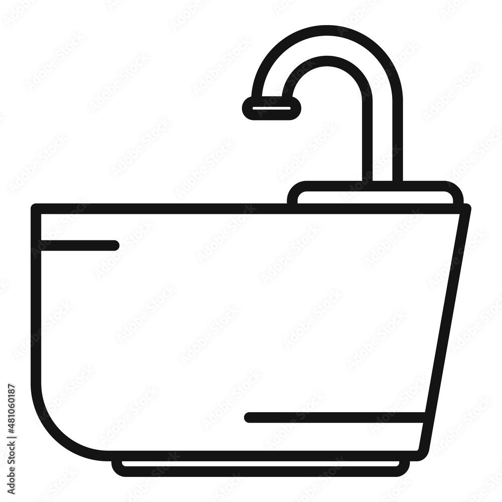 Water tap foot bath icon outline vector. Feet spa Water tap foot bath icon outline vector. Feet spa