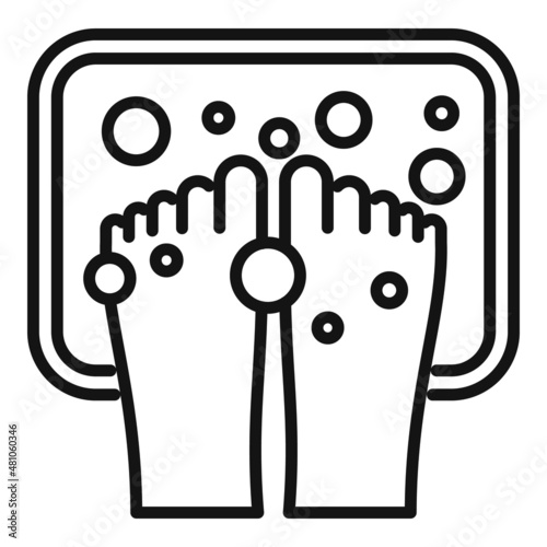 Foot bath treatment icon outline vector. Female body care