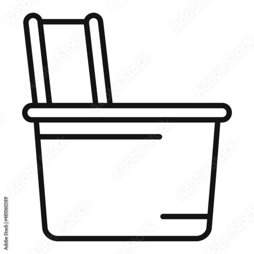 Female foot beauty bath icon outline vector. Feet spa