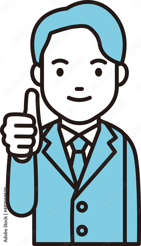 Clip art of a man in a suit(blazer) giving a good sign