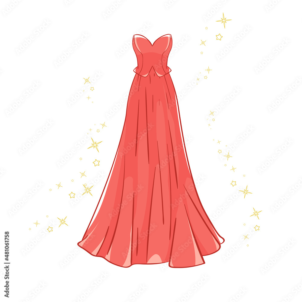 Obraz premium Model of a red evening dress.