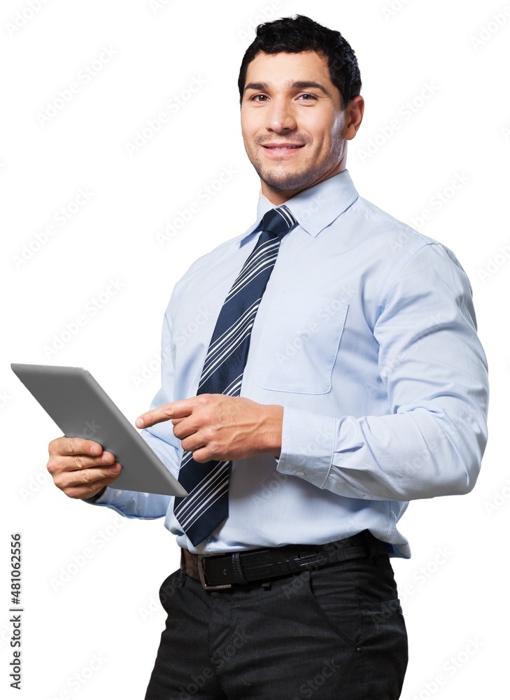 Young handsome businessman With Digital Tablet Young handsome businessman With Digital Tablet