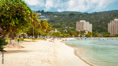 beautiful sandy beach in Ocho Rios, Jamaica photo